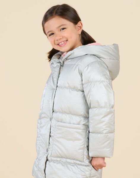 Silberne Daunenjacke mit Kapuze PALONDOUN2 / 22W901G1D3E956