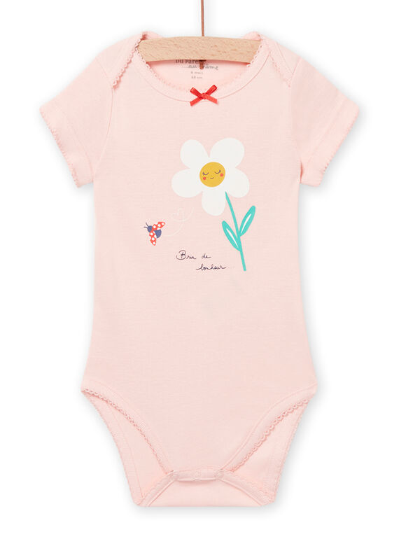 Baby Mädchen rosa Strampler mit Gänseblümchen-Motiv NEFIBODPAQ / 22SH13I2BDLD310