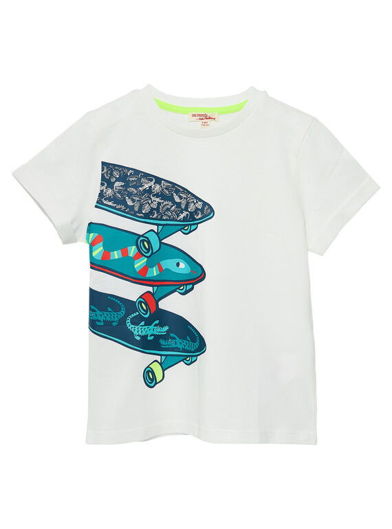 Naturweißes T-Shirt für Jungen, mit Skates JOCLOTI / 20S90211TMC003