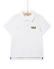 Weißes Piqué-Poloshirt für Kinder Jungen NOJOPOL4 / 22S90262POL000
