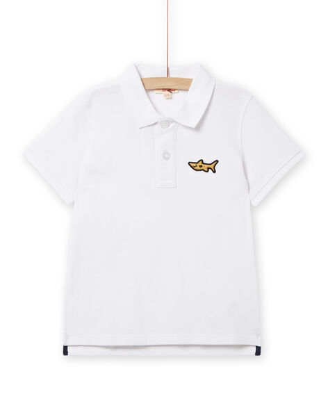 Weißes Piqué-Poloshirt für Kinder Jungen NOJOPOL4 / 22S90262POL000