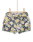 Baby Mädchen Shorts mit Blumendruck und Gürtel NISOSHO / 22SG09Q1SHO001