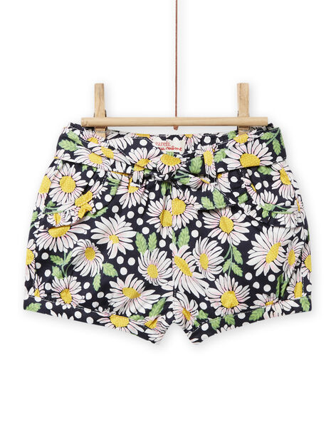 Baby Mädchen Shorts mit Blumendruck und Gürtel NISOSHO / 22SG09Q1SHO001