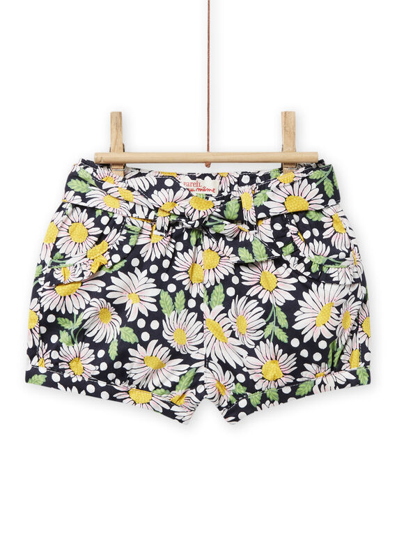 Baby Mädchen Shorts mit Blumendruck und Gürtel NISOSHO / 22SG09Q1SHO001