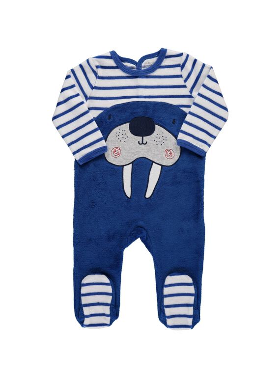 Baby boys' velour sleepsuit DEGAGREMORS / 18WH14K3GRE099