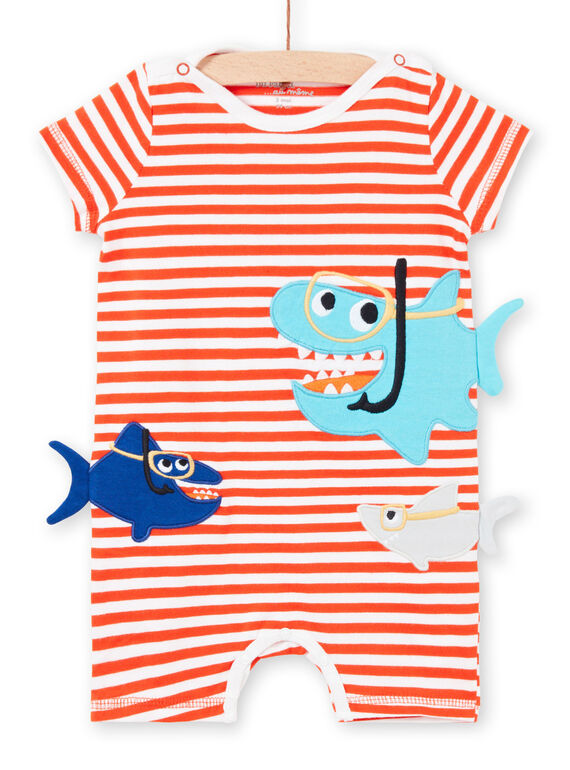Gestreifter Baby-Strampler für Jungen mit Hai-Motiven LEGAGREQUI / 21SH14C2GRE509