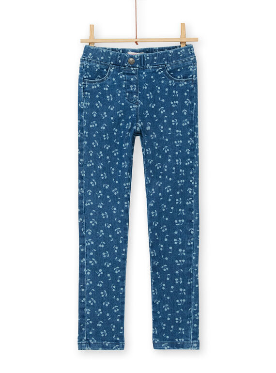Blaues Jegging mit Kirschaufdruck LAJOJEG1 / 21S90142D2BP274
