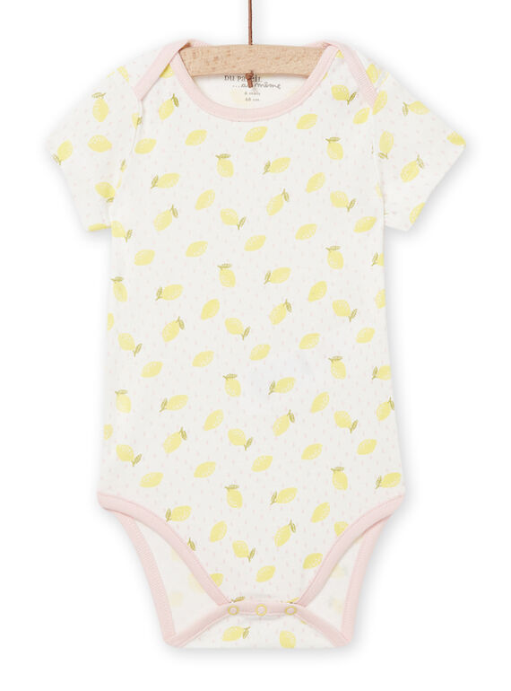 Baby Mädchen Ecru Polka Dot und Lemon Print Bodysuit NEFIBODCIT / 22SH13I8BDL001