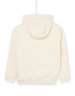Cremeweißer Kapuzenpullover mit Dinosaurier-Muster ROPURSWE2 / 23S902L1SWEA002