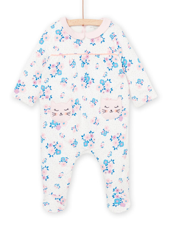 Strampler mit Blumen- und Katzendruck. PEFIGREAOP / 22WH1326GRE001