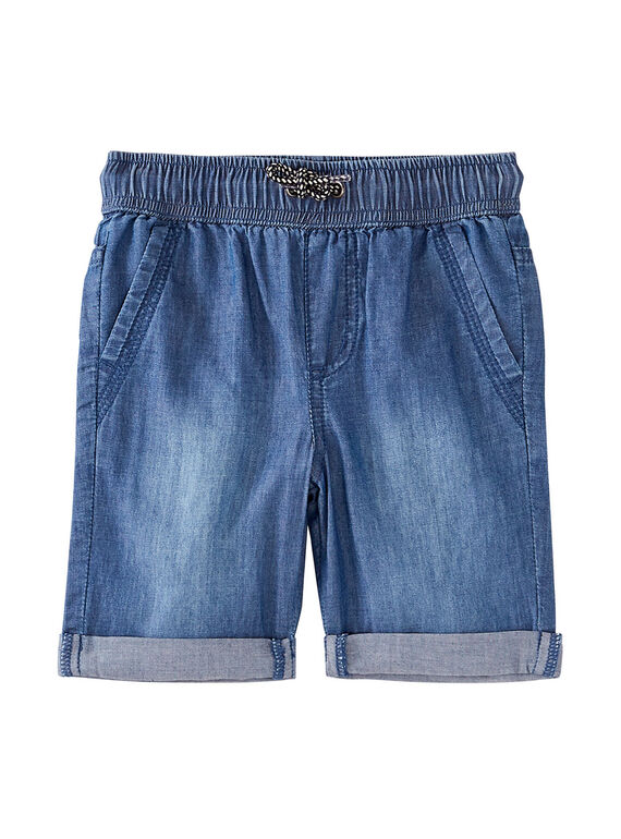 Einfarbige Bermudas aus changierendem Denim mittlerer Schwere für Jungen JOJOBERMU7 / 20S902T8D25P274