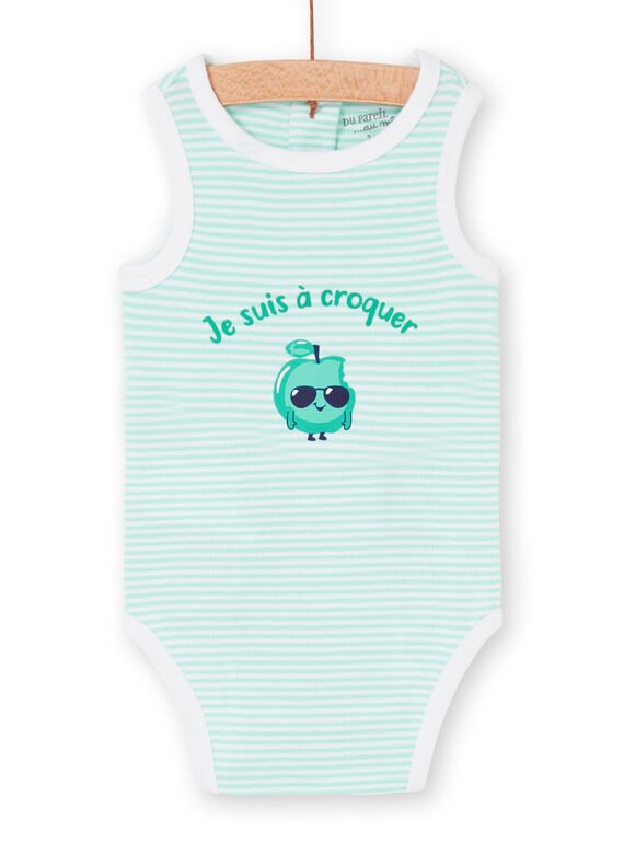 Weißer und grüner Baby-Jungen-Bodysuit LEGABODPOM / 21SH14G6BDL000