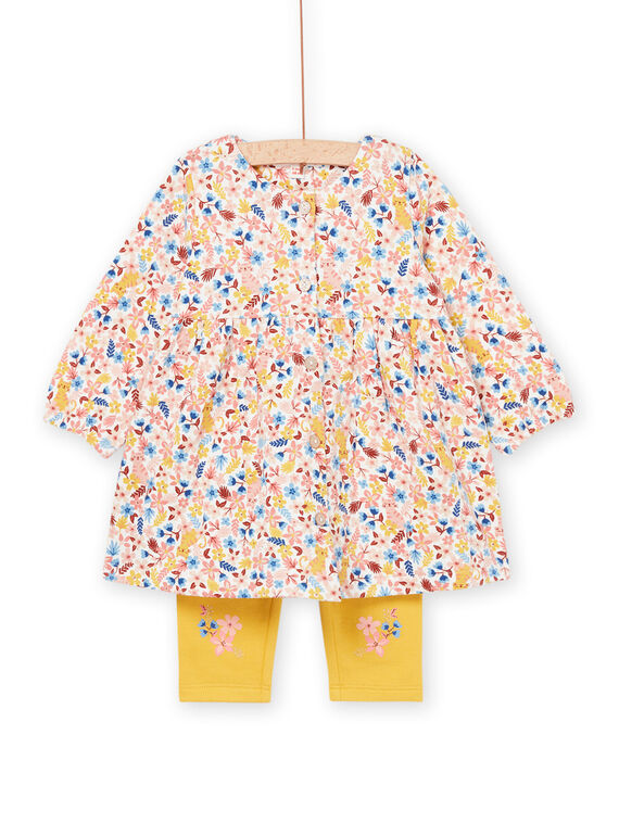 Langärmeliges Kleid mit Druck und einfarbige Leggings PICIENS / 22WG09M1ENS001