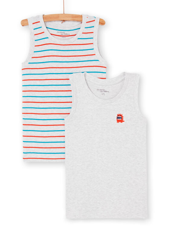 Set aus 2 grauen und roten Tanktops für Jungen und Mädchen LEGODELMON / 21SH1222HLIJ920