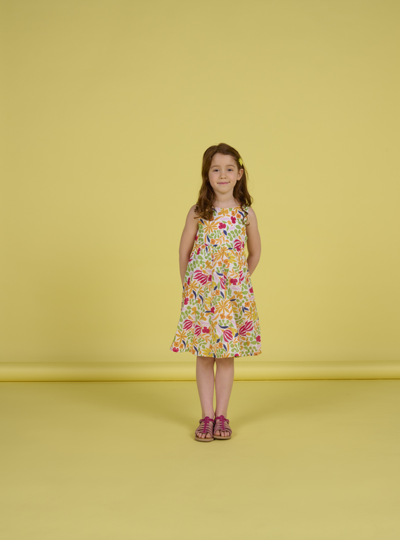 Mehrfarbiges Kleid für Kind Mädchen NAHOROB1 / 22S901T3ROB000