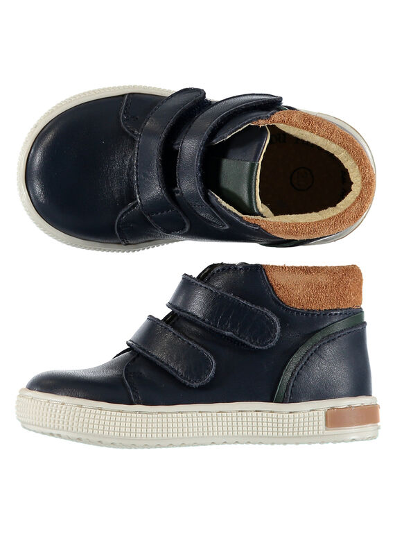 Sneakers Leder marineblau Baby Junge GBGBASRINE / 19WK38I2D3F070