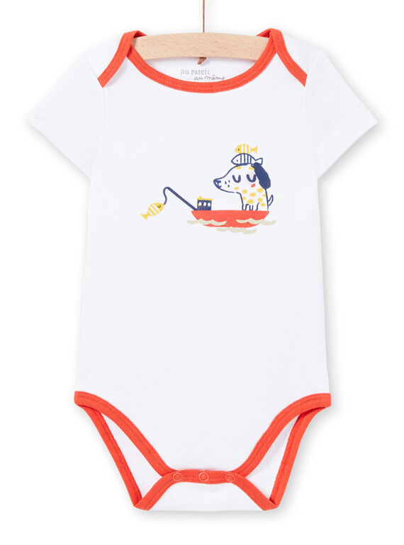 Weißer Baby-Jungen-Druck-Bodysuit LEGABODMAR / 21SH14G5BDL000