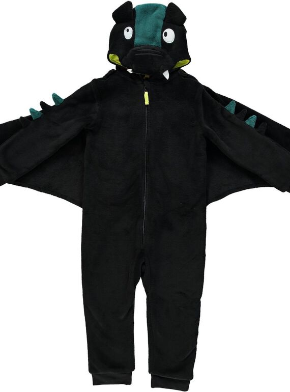 Überpyjama mit Fledermaus aus weicher Boa Kind Junge GEGOSURCHAU / 19WH12N1D4F090