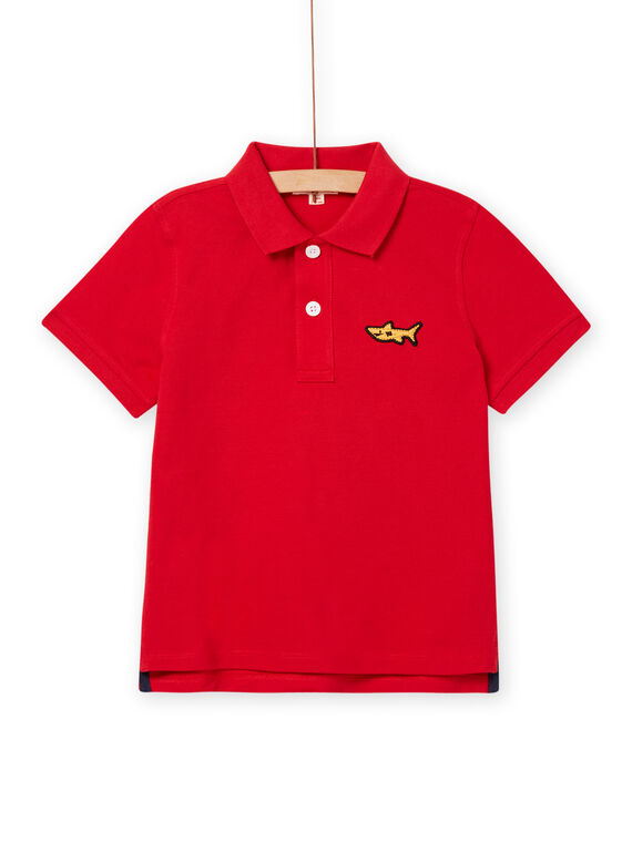 Rotes Polohemd für Kinder Jungen mit Hai-Stickerei NOJOPOL3 / 22S90265POL050