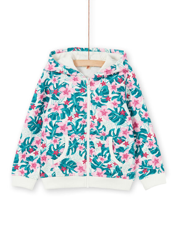 Jogging-Top mit Kapuze, Hawaii-Blumen-Print LAJOHOJOG2 / 21S90142D33001
