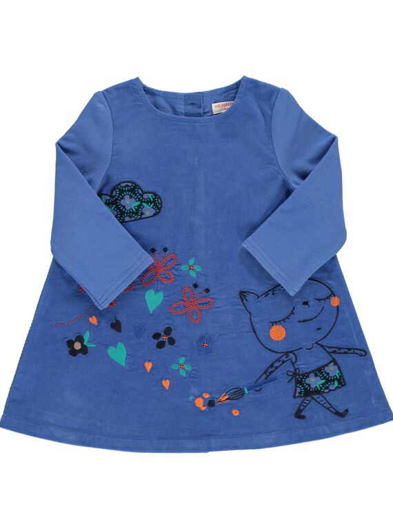 Baby girls' velour dress DIBLEROB2 / 18WG0992ROB201
