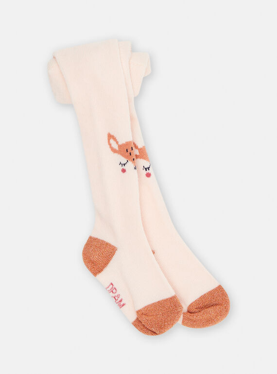 Strumpfhose in Rosa und Orange mit Rehkitzmotiv, Baby, Mädchen SYIJOCOL3 / 23WI09M7COL318