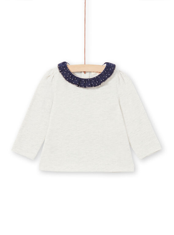 Baby Mädchen beige und marineblau T-shirt MIJOBRA4 / 21WG0912BRAA011