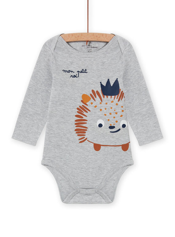 Baby Junge Langarm-Body grau Igel Druck MEGABODSON / 21WH14C5BDLJ922