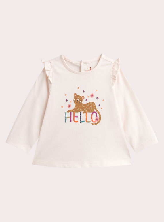 T-Shirt mit Leopardenmotiv Kleinkind Mädchen VIKOTEE1 / 24WG0931TML002