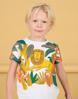 Weißes T-Shirt mit Dschungeltieren für Kind Junge NOFLATI1 / 22S902R2TMC000