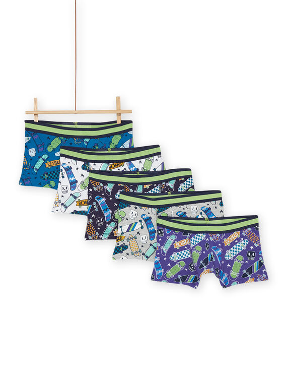 5er-Set Boxershorts mit Skateboard-Aufdruck PEGOBOXSEM2 / 22WH1241BOXC210