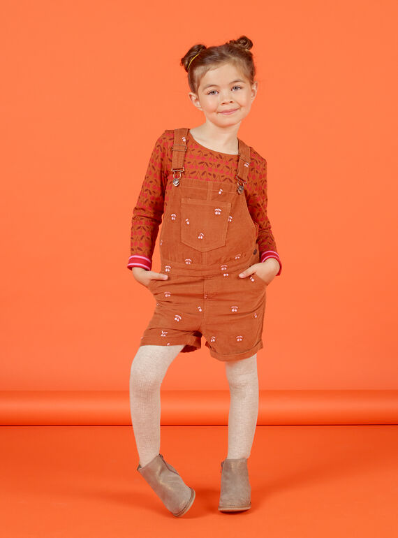 Kurze Samtlatzhose für Kind Mädchen mit Kirschenaufdruck MACOMSAC / 21W901L1SAC420