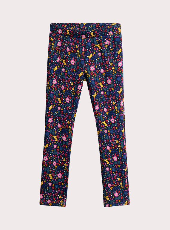 Warm gefütterte Leggings Hose mit Blumendruck für Mädchen  VAROPANT1 / 24W901P1PAN070