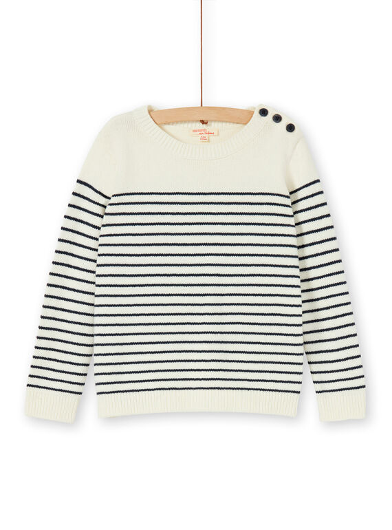 Aus weiß gestreiften Pullover für Jungen LOJOPUL1 / 21S90231PUL001