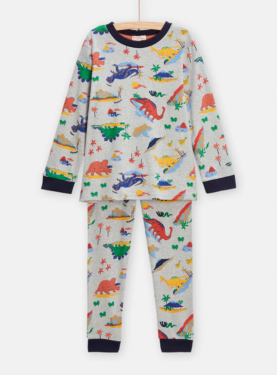 Grauer Pyjama mit Dinosaurier-Druck für Jungen TEGOPYJAOP / 24SH124CPYJJ922