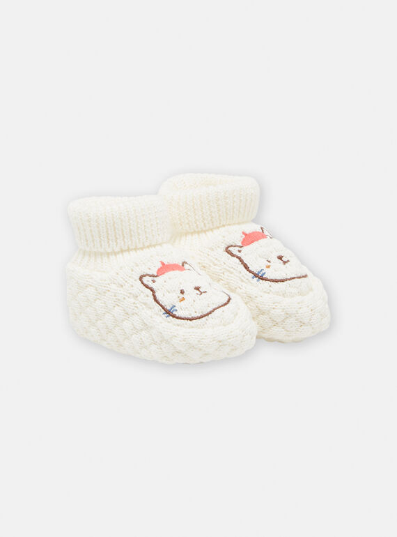 Babyschuhe offwhite mit Katzenmotiv TOU1CHOS / 24SF42H1CHPA001