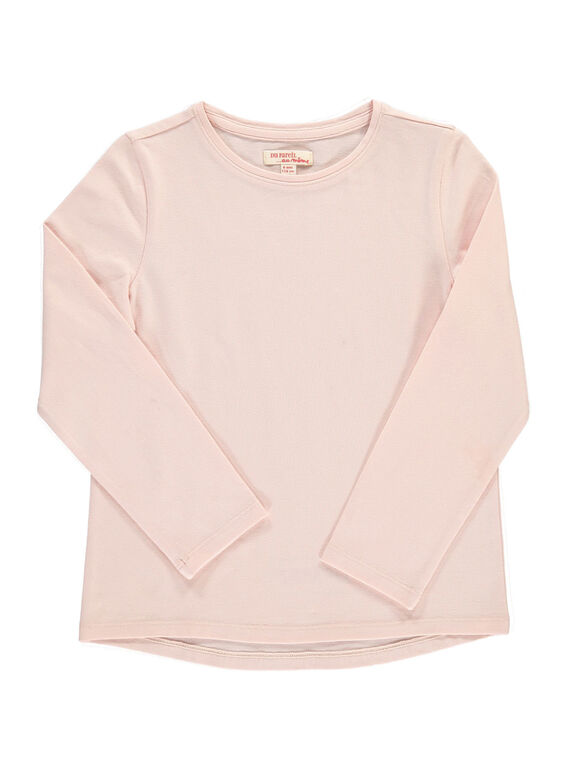 Girls' pale pink long-sleeved T-shirt DAJOUTEE6 / 18W9013GD32301