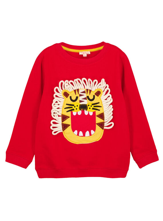 Verspieltes Rundhals-Sweatshirt Rot GOMUSWE1 / 19W902F1SWEF518