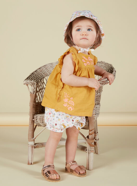 Senfgelbe Babybluse für Mädchen JIDUCHEM / 20SG09O1CHEB107
