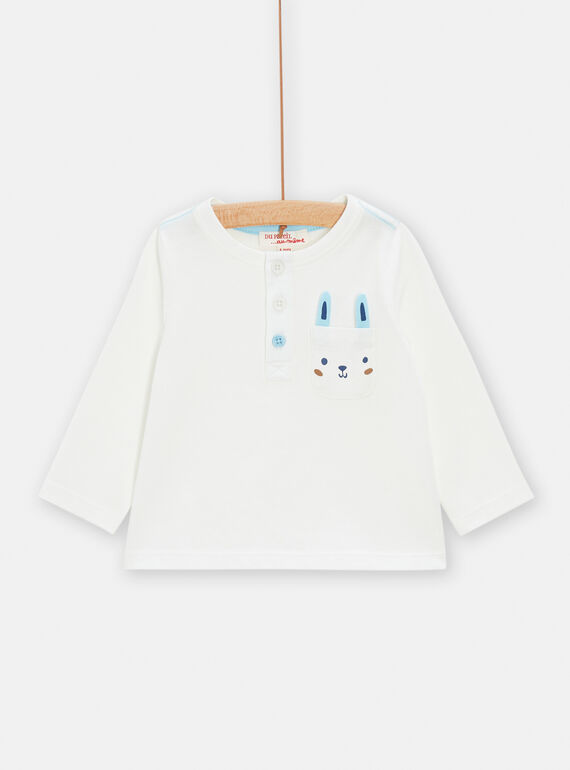 Weißes T-Shirt für Baby-Jungen TUJOTUN1 / 24SG10B2TML001