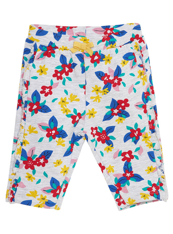 Grau chinierte Baby-Jogginghose für Mädchen, mit Aufdruck JITROBAJOG / 20SG09F1JGBJ920