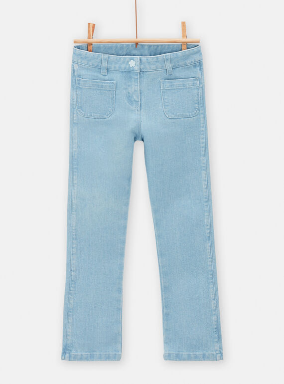 Helle Flared Denim-Jeans mit hoher Taille für Mädchen TADEJEAN / 24S901J1JEA213