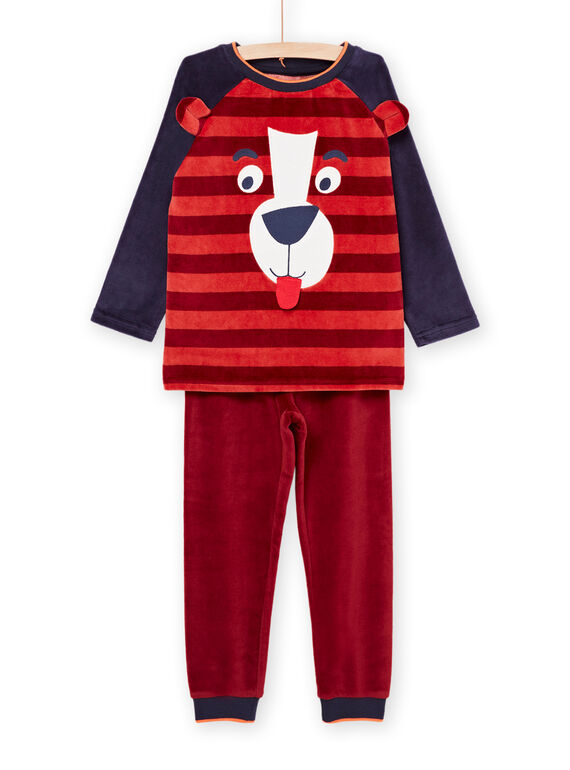 Set aus Samtpyjama T-shirt und Hose mit Bärendruck PEGOPYJOURS / 22WH1232PYJE415
