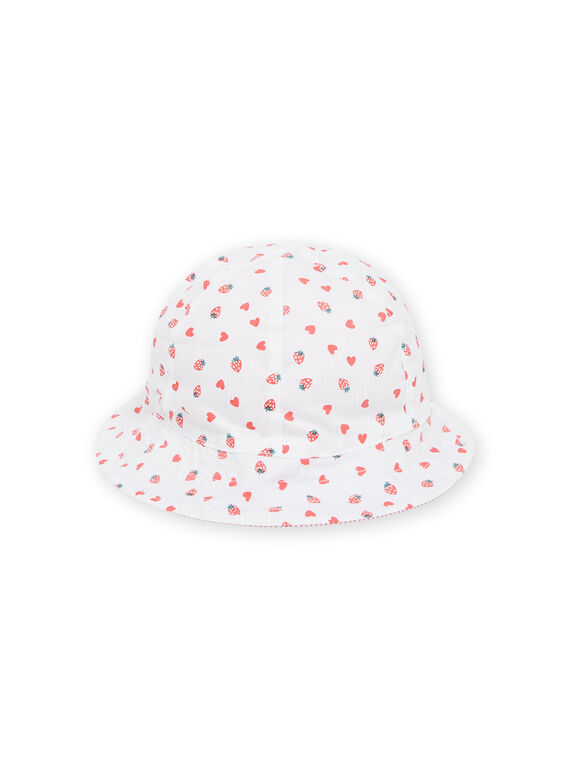 Weiß-roter Hut mit Erdbeer- und Herzmuster RYIJOCHA1 / 23SI09B2CHA001