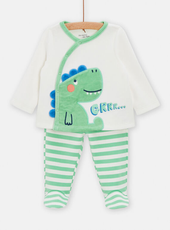 Grüner Schlafanzug für Baby-Jungen mit Dinosaurier-Motiv TEGAPYJDIN / 24SH1441PYJ632