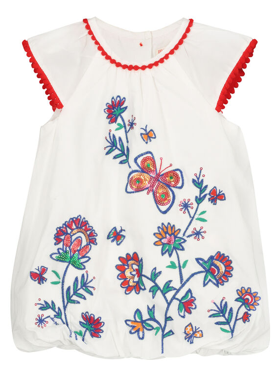 Ausgestelltes Babykleid mit Stickerei für Mädchen FITOROB2 / 19SG09L2ROB000