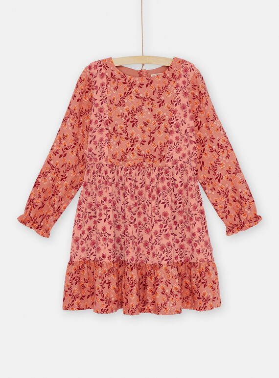 Terrakotta-Kleid mit Blumenmuster SACOUROB3 / 23W901L2ROBE415