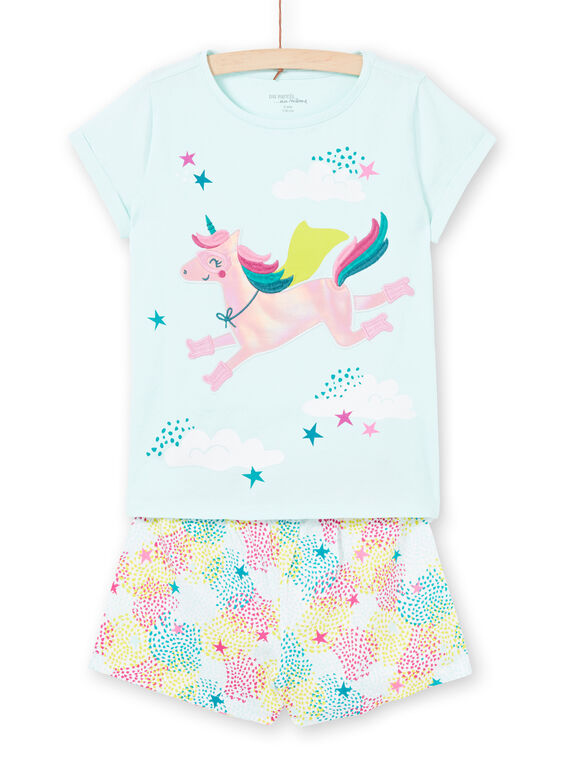 Pyjamas himmelblau Kind Mädchen LEFAPYJERO / 21SH11C4PYJ219