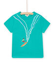 Hellblaues Surfer-T-Shirt mit kurzen Ärmeln für Kind Junge NOWATI7 / 22S902V7TMCG621