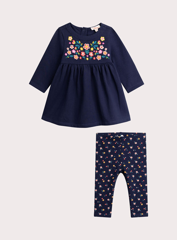 Tunika und Leggings Set Mitternachtsblau für Baby Mädchen  VIROENS / 24WG09P1ENS070